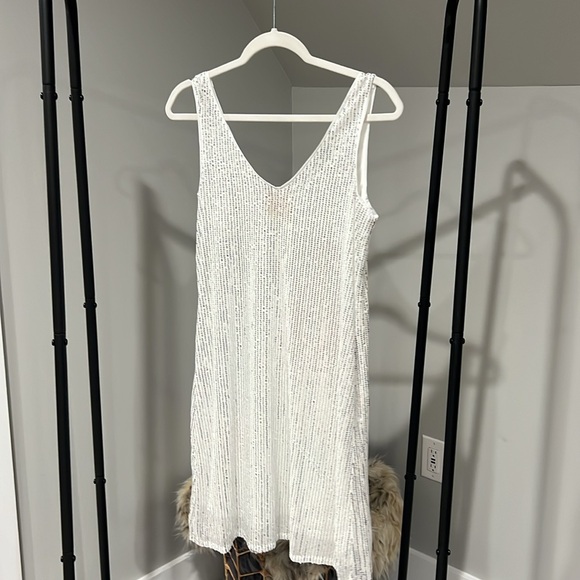 NWOT Judith March Nutcracker Silver Sequin Tank Dress Size Small. - Picture 2 of 5